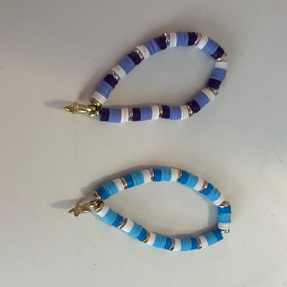 Blue and Purple Beaded Bracelets